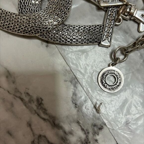 Chico’s 90’s Y2K Silver Large chain Link Belt Metal - Picture 3 of 5